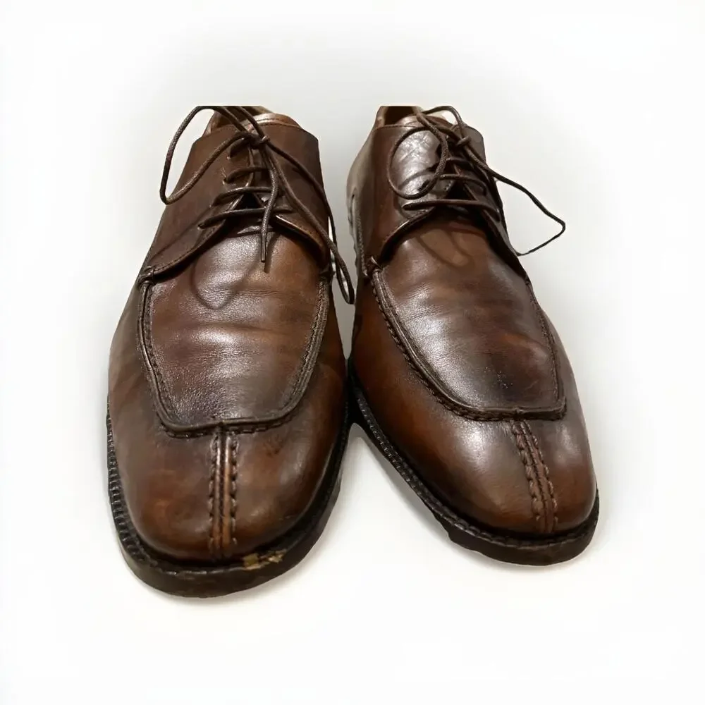 TO BOOT NEW YORK BROWN LACE UP DRESS SHOES SIZE 9.5M MADE ITALY GOOD CONDITION!